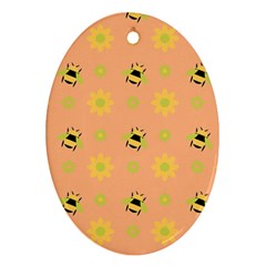 Bee Bug Nature Wallpaper Ornament (oval) by HermanTelo