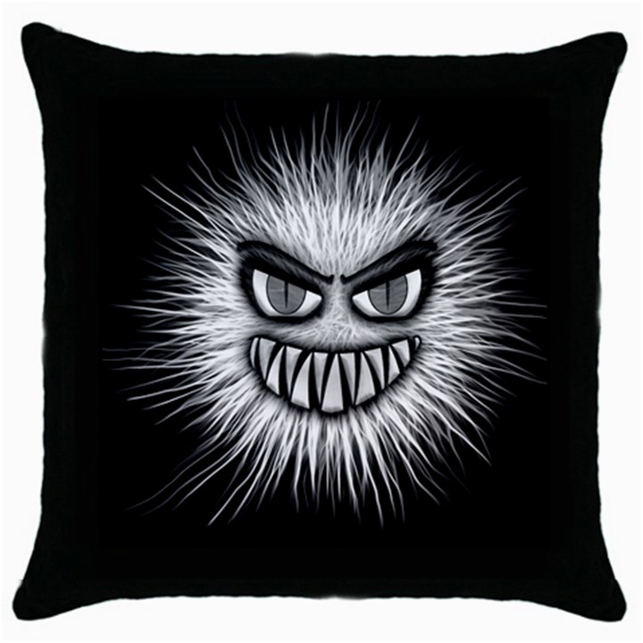 Monster Black White Eyes Throw Pillow Case (Black)