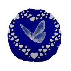 Heart Love Butterfly Mother S Day Standard 15  Premium Flano Round Cushions