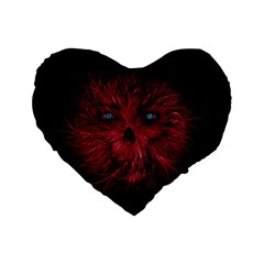 Monster Red Eyes Aggressive Fangs Ghost Standard 16  Premium Flano Heart Shape Cushions