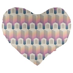 Seamless Pattern Background Entrance Large 19  Premium Heart Shape Cushions