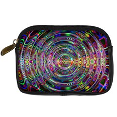 Wave Line Colorful Brush Particles Digital Camera Leather Case by HermanTelo