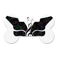 Butterfly Music Animal Audio Bass Dog Tag Bone (two Sides) by HermanTelo