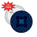 Blue Geometric Flower Dark Mirror 2.25  Buttons (10 pack) 