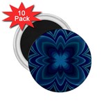 Blue Geometric Flower Dark Mirror 2.25  Magnets (10 pack) 