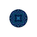 Blue Geometric Flower Dark Mirror Golf Ball Marker (4 pack)