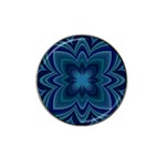 Blue Geometric Flower Dark Mirror Hat Clip Ball Marker