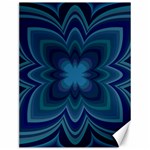 Blue Geometric Flower Dark Mirror Canvas 12  x 16 