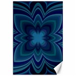 Blue Geometric Flower Dark Mirror Canvas 20  x 30 