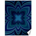 Blue Geometric Flower Dark Mirror Canvas 36  x 48 