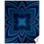 Blue Geometric Flower Dark Mirror Canvas 11  x 14 