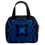 Blue Geometric Flower Dark Mirror Classic Handbag (Two Sides)