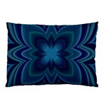 Blue Geometric Flower Dark Mirror Pillow Case
