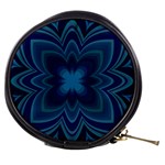 Blue Geometric Flower Dark Mirror Mini Makeup Bag
