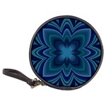Blue Geometric Flower Dark Mirror Classic 20-CD Wallets