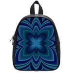 Blue Geometric Flower Dark Mirror School Bag (Small)