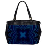 Blue Geometric Flower Dark Mirror Oversize Office Handbag