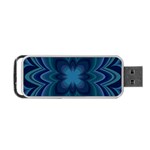 Blue Geometric Flower Dark Mirror Portable USB Flash (Two Sides)