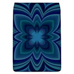 Blue Geometric Flower Dark Mirror Removable Flap Cover (L)