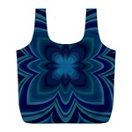 Blue Geometric Flower Dark Mirror Full Print Recycle Bag (L)