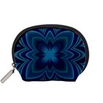 Blue Geometric Flower Dark Mirror Accessory Pouch (Small)