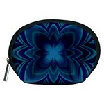 Blue Geometric Flower Dark Mirror Accessory Pouch (Medium)