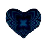 Blue Geometric Flower Dark Mirror Standard 16  Premium Flano Heart Shape Cushions