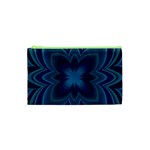 Blue Geometric Flower Dark Mirror Cosmetic Bag (XS)