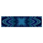 Blue Geometric Flower Dark Mirror Satin Scarf (Oblong)