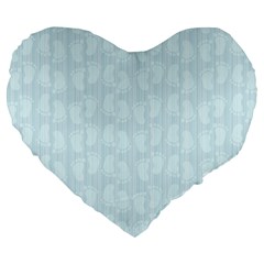 Footprints Pattern Paper Scrapbooking Blue Large 19  Premium Heart Shape Cushions by HermanTelo