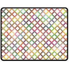 Grid Colorful Multicolored Square Double Sided Fleece Blanket (medium) 