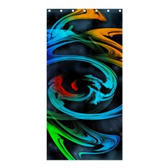 Rainbow Fractal Clouds Stars Shower Curtain 36  X 72  (stall)  by HermanTelo