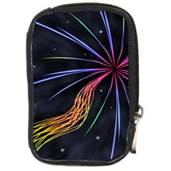 Stars Space Firework Burst Light Compact Camera Leather Case by HermanTelo