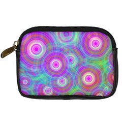 Circle Colorful Pattern Background Digital Camera Leather Case by HermanTelo
