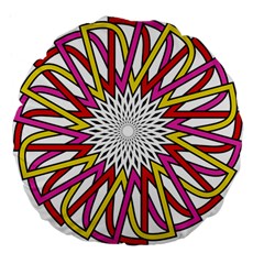 Sun Abstract Mandala Large 18  Premium Flano Round Cushions