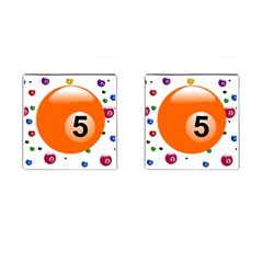 Billiard Ball Ball Game Pink Orange Cufflinks (square) by HermanTelo