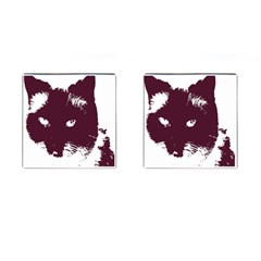 Cat Nature Design Animal Skin Pink Cufflinks (square) by HermanTelo
