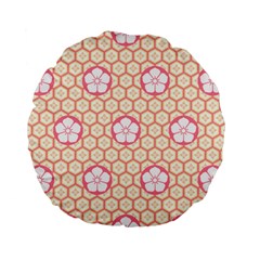 Floral Design Seamless Wallpaper Standard 15  Premium Flano Round Cushions