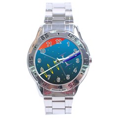 Rocket Spaceship Space Galaxy Stainless Steel Analogue Watch by HermanTelo