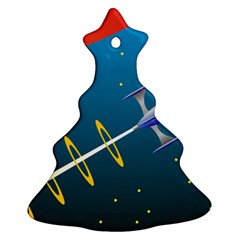 Rocket Spaceship Space Galaxy Christmas Tree Ornament (two Sides) by HermanTelo