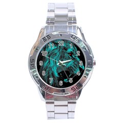 Angry Male Lion Predator Carnivore Stainless Steel Analogue Watch by Sudhe