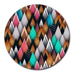 Abstract Triangle Tree Round Mousepads