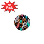 Abstract Triangle Tree 1  Mini Buttons (10 pack) 