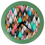 Abstract Triangle Tree Color Wall Clock