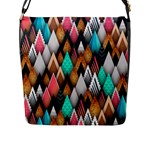 Abstract Triangle Tree Flap Closure Messenger Bag (L)