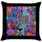 Abstract Forest  Throw Pillow Case (Black)