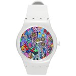 Abstract Forest  Round Plastic Sport Watch (M)