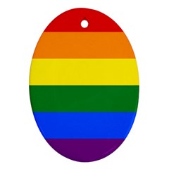 Lgbt Rainbow Pride Flag Oval Ornament (two Sides) by lgbtnation