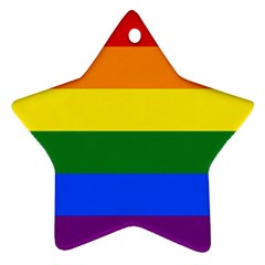 Lgbt Rainbow Pride Flag Star Ornament (two Sides)