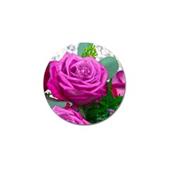 Rose Pink Purple Flower Bouquet Golf Ball Marker by Pakrebo
